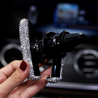 Auto-Handyhalterung Damen Diamant Kristall Auto Lüftungshalterung Clip Handyhalterung Ständer im Auto Halter Innenzubehör