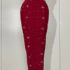 2025 Luxury Shining Diamonds Pearls Sleeveless Bodycon Bandage Long Dress Women Celebrate Evening Party Elegant Birthday Gowns