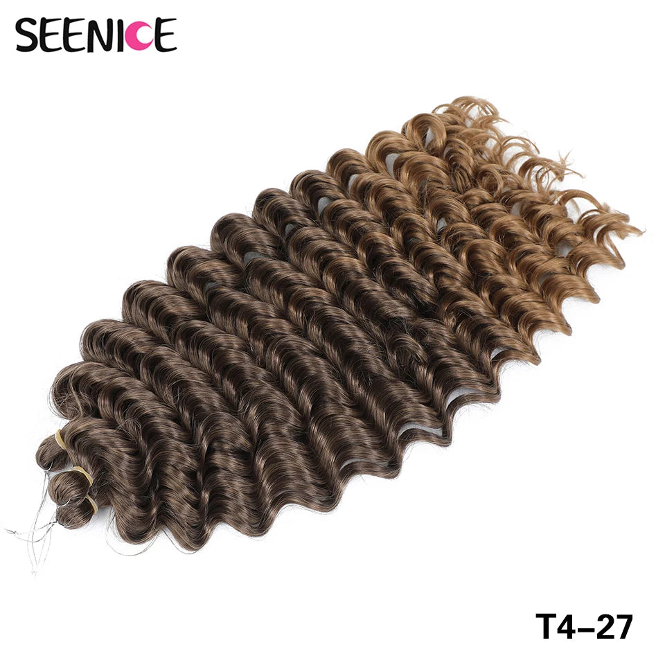 Deep Wavy Twist Synthetische Häkelhaare Afro Lockiges Haar Afrikanische Häkelzöpfe Ombre Blonde Flechthaarverlängerungen für Frauen