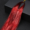 Shiny Sparkle Hair Tinsel 150PC/120cm Thin Colorful Rainbow Silk Hair Extensions Dazzles Women Hippie for Braiding Headdress