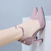 2025 Thick-heeled High-heeled Shoes Female Fairy Wind Summer New All-match Girl Pointed Toe Strap Sandals for Women’s