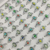 50pc/Lot Jewelry Factory In Stock Finger Rings Women Gold Antique Silver Plate Enamel Opal Crystal Snake Jewelry Party Bar Girl