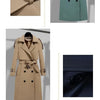 Women Long Trench Coat Fashion Windproof Coat Double Breasted Trench Coats Green Belt Windbreaker Spring Autumn Female Outerwear