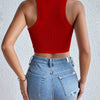 Women's Solid Ribbed Crop Tank Top Casual Sleeveless Basic Summer Top Comfortable Fit Fashionable Trendy