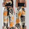 Women Fashion Print Halter V-Neck Short Tank Suit Tops Long Pants Matching Set Summer Casual Female Slim Pants Two Piece Sets