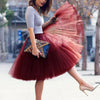 Multi-layer Tulle Tutu Skirts Fuchsia 6 Layers Fluffy Petticoat Underskirt Princess Ball Gown Women Halloween Party Skirt