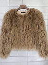 2023 Women Faux Fur Coat Autumn Winter High Quality Fluffy Short Coat Faux Fur Jacket