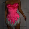 LIVANKA Glittering A-line Bodycon Homecoming Dresses for Teen Sweetheart Corset Pleated Tassel Cocktail Party Gown Customized