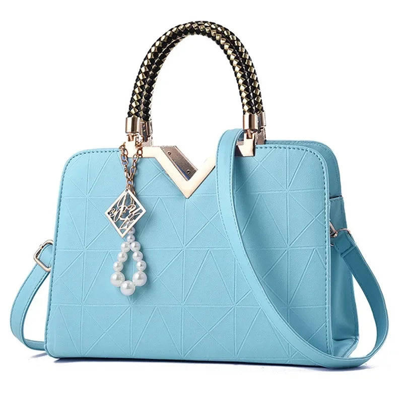 Damen Handtasche Patchwork Umhängetasche Messenger Office Work PU Leder Damen Tasche Luxus Mode Elegant