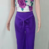 Women Fashion Print Halter V-Neck Short Tank Suit Tops Long Pants Matching Set Summer Casual Female Slim Pants Two Piece Sets