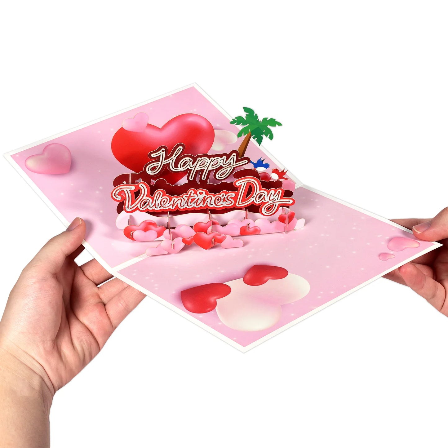 Valentinstag Geschenk 3D Pop Up Karte Jahrestag Hochzeit Geburtstag für Ehefrau Ehemann Grußkarten mit Umschlag und Notizkarte