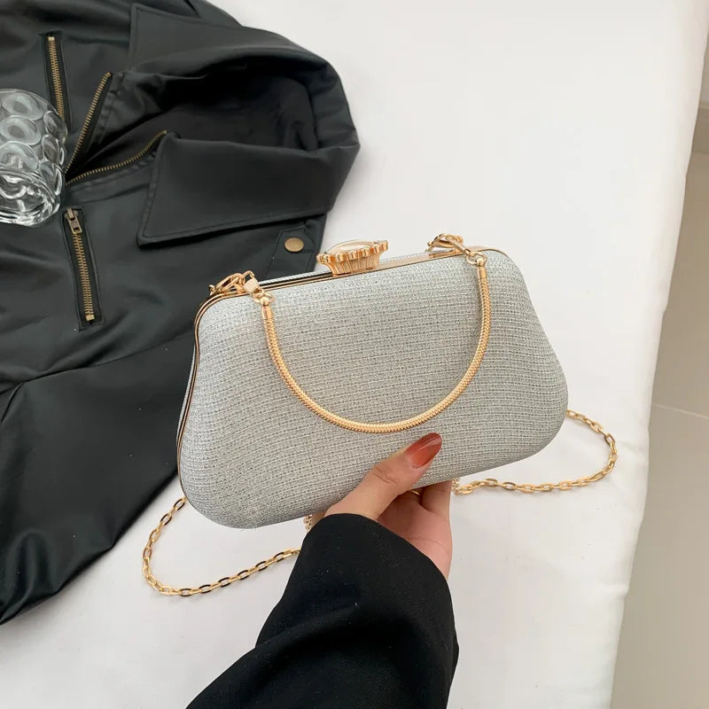 Luxus-High-Design Damen-Abendtasche Party-Bankett Glitzertasche für Damen Hochzeitsclutch Handtasche Umhängetasche mit Kette Bolsas