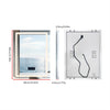 Smart LED Bathroom Mirror Rectangle Wall Mount Mirror w Bluetooth Speaker,Time,Temperature,Light Memory,Front & Backlit,Anti-Fog