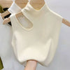 Women Knitted Tank Top Summer Fall Slim Sweater Short Sleeveless Solid Summer Sweaters Hollow Out Pullovers 2026