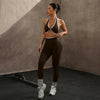 ZHEJIN 2 Piece Yoga Set Women Contrast Trim Halter Sports Bra High Waist Seamless Leggings Gym Workout Set Fitness Activewear Su