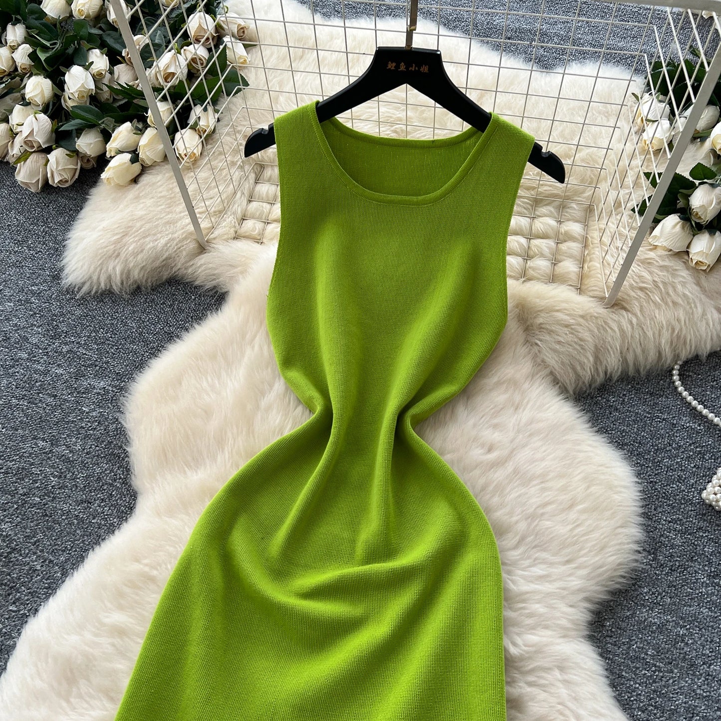 Sexy Backless Knit tassel High Waist Pleated Dress Casual A-line Dress Beach Vestidos Women Evening Party