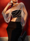 Women Pearl Tank Top Sexy Multiplayer Pearl Tassel Long Sleeve Bra Chains Camisole Necklaces Collar Partywear Crop Tops