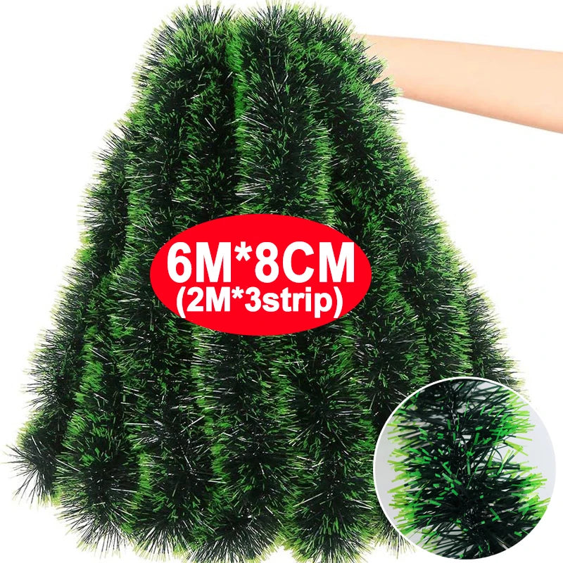 Weihnachten Grüne Zuckerrohr Bänder Girlande DIY Weihnachtsbaumschmuck Grüne Zuckerrohr Bänder Kranz Hängender Anhänger Haus Party Dekoration
