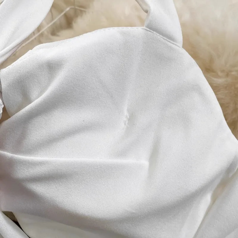 Mode-Trägerkleid Sexy Kontrastfarben-Patchwork Damenkleider Unregelmäßiges Hüftwickelkleid Büro-Dame Koreanische Ropa Mujer