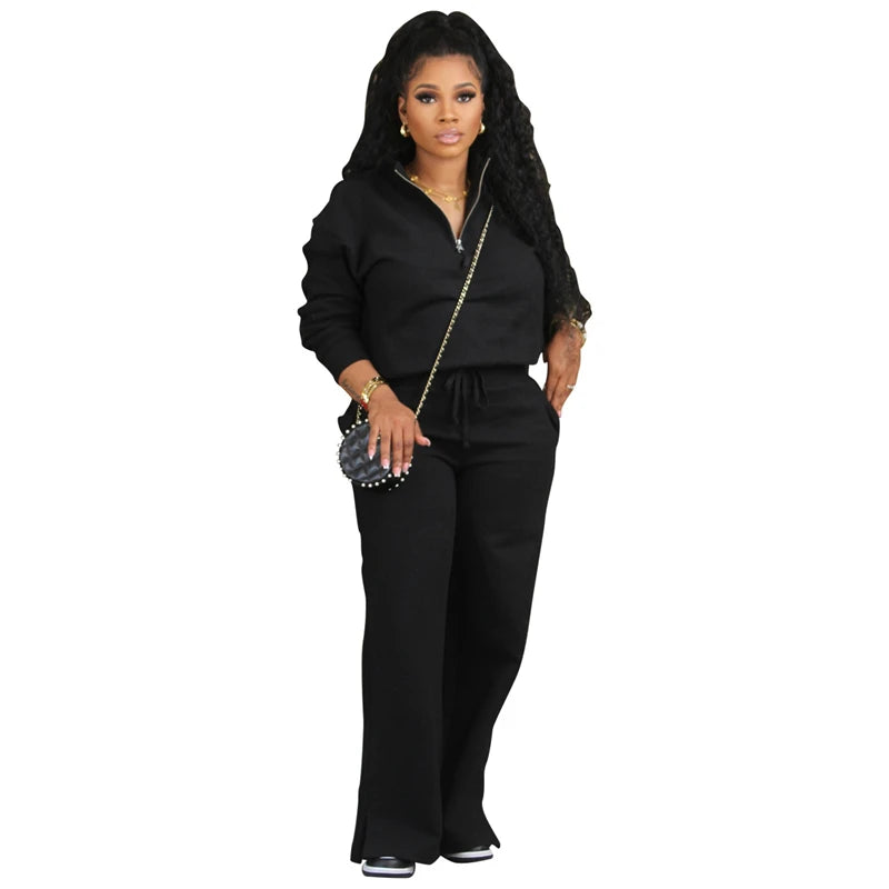Streetwear 2 Piece Sets Women Outfit Fall Clothes 2024 Women Fleece Pullover Sweatshirt Top and Pants Sets Sweatsuits Woman Sets