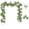 1pc Artificial Eucalyptus Leaves Greenery Garland Faux Plant Spring Vines with White Flowers Berries for Wedding Home Party Deco