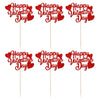 YOMDID 24tlg. Happy Valentines Day Cupcake Toppers Glitzer Rot Dekorationen Valentinstag Cupcake Spieße Geschenk zum Valentinstag