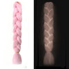 Neon Glowing Hair 24 Inch Ombre Braiding Hair Extensions Jumbo Braid Dark Luminous Braided Pink Green