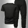 Summer fashion men's Italian letter print breathable and comfortable round neck T-shirt and pants set outdoor casual wear