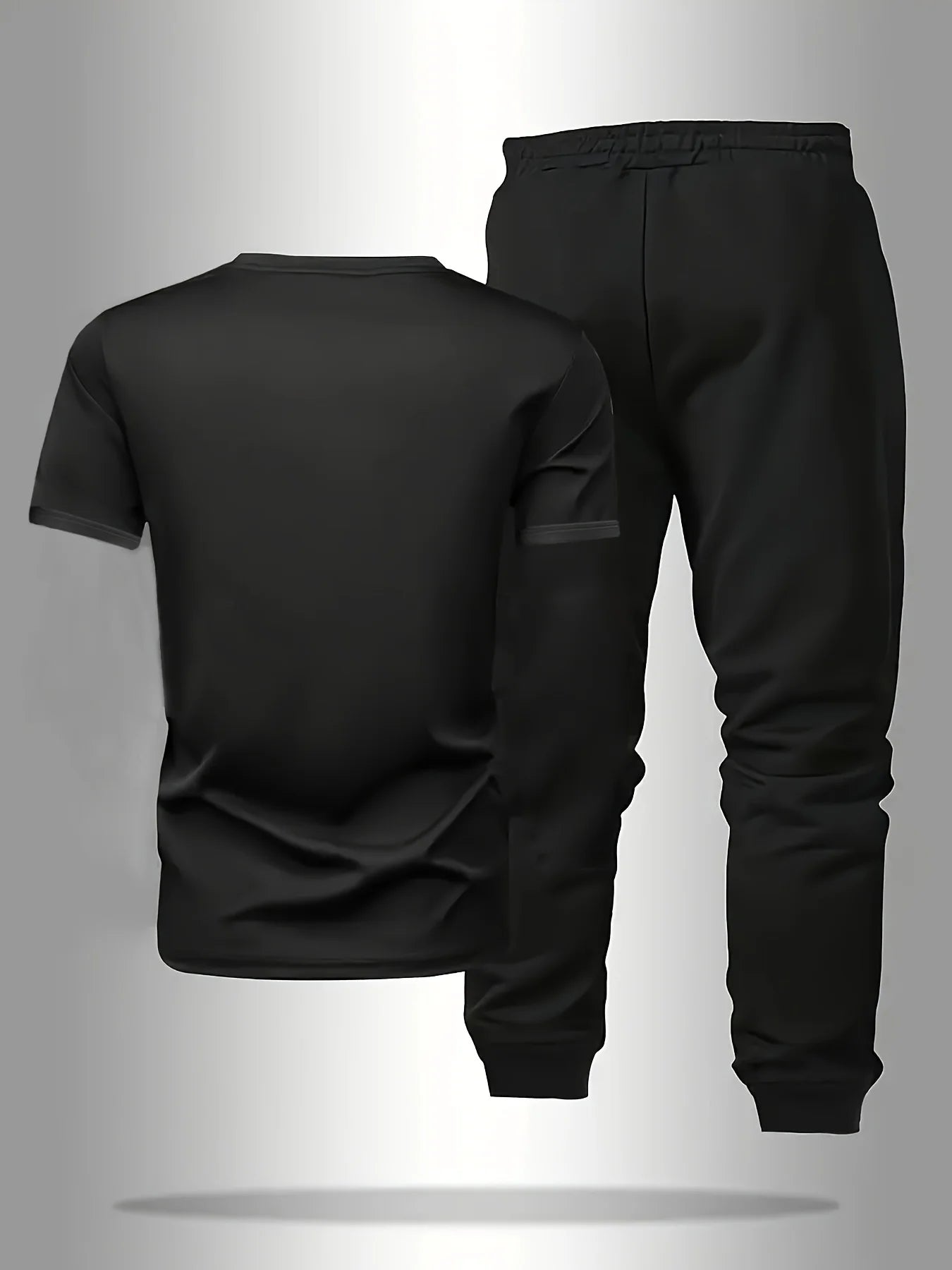 Summer fashion men's Italian letter print breathable and comfortable round neck T-shirt and pants set outdoor casual wear