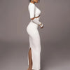 Articat-Women's Split Long Sleeve Midi Dress, Sexy Hollow Out, Split, Irregular, Irregular, Party, Club, Evening
