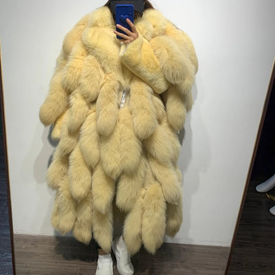 GO BALLISTIC YA Fox Fur Coat 2023 Winter New Natural Fur Clothing Fur Outwear 7337