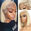 200 Density Blonde Straight Bob Wig HD Transparent Lace Pre Plucked Human Hair Wig 13x4 13x6 Lace Frontal Wig For Black Women