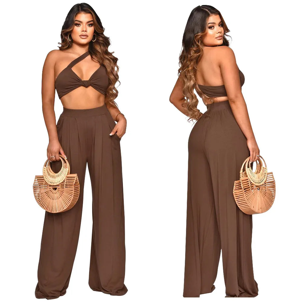 Two Piece Set Women Outfits Summer 2 Piece Set Club Outfits for Women Pants Sets Crop Top Summer Clothes Woman 2022 Wholesale