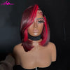 Highlight Rot 99J Bob Perücke Echthaar 180 Dichte 13x4 Lace Front Perücken für Frauen Glatt Kurz Bob Perücke Echthaar Perücken