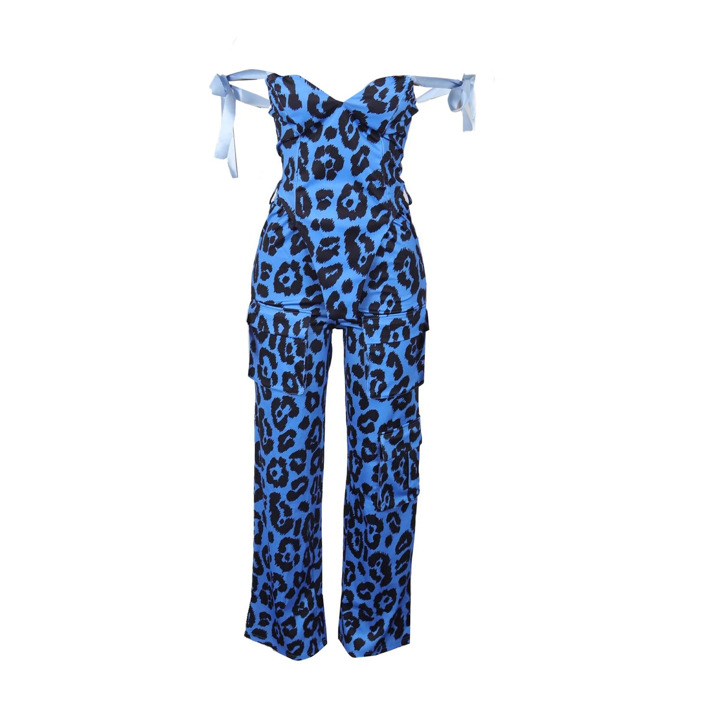 Two Pieces Women Pant Sets Print Matching Set Drawstring Pockets Sleeveless Top Elastic Waist Pants Slim Fit Casual 2026 Spring