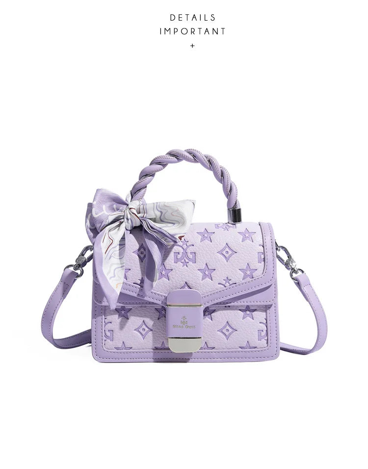 Designer Handheld Small Square Bag 2025 New Style Bow Sweet and High Quality Texture Single Shoulder Cross Shoulder Female
