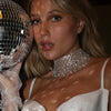 Funkelnde Quaste Halskette Luxus Kette Strass Mesh Weibliche Boho Kurze Kristall Choker Halsband Statement-Kette Hochzeit Schmuck
