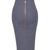 16 Colors Sexy Solid Zipper Orange Blue Black Red Bandage Skirt Women Elastic Bodycon Summer XL XXL Pencil Skirts 58cm