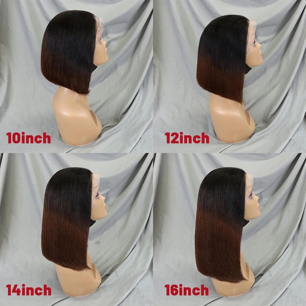 4/30/4 Farbe Echthaar Bob Perücke Glatt 13x4 Lace Front Echthaar Perücken Brasilianische Perücke Kurze Echthaar Bob Perücken Ombre Perücke