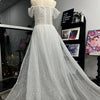 Bella White Glitter Prom Dresses Shiny Sequins Mermaid Wedding Dress Customized Long Train Off Shoulder Vestidos De Fiesta 2024