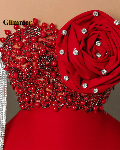 Glimmer Classic Tassel Homecoming Dresses For Women Appliques Rhinestones Beadings Strapless Vestidos De Gala Customized