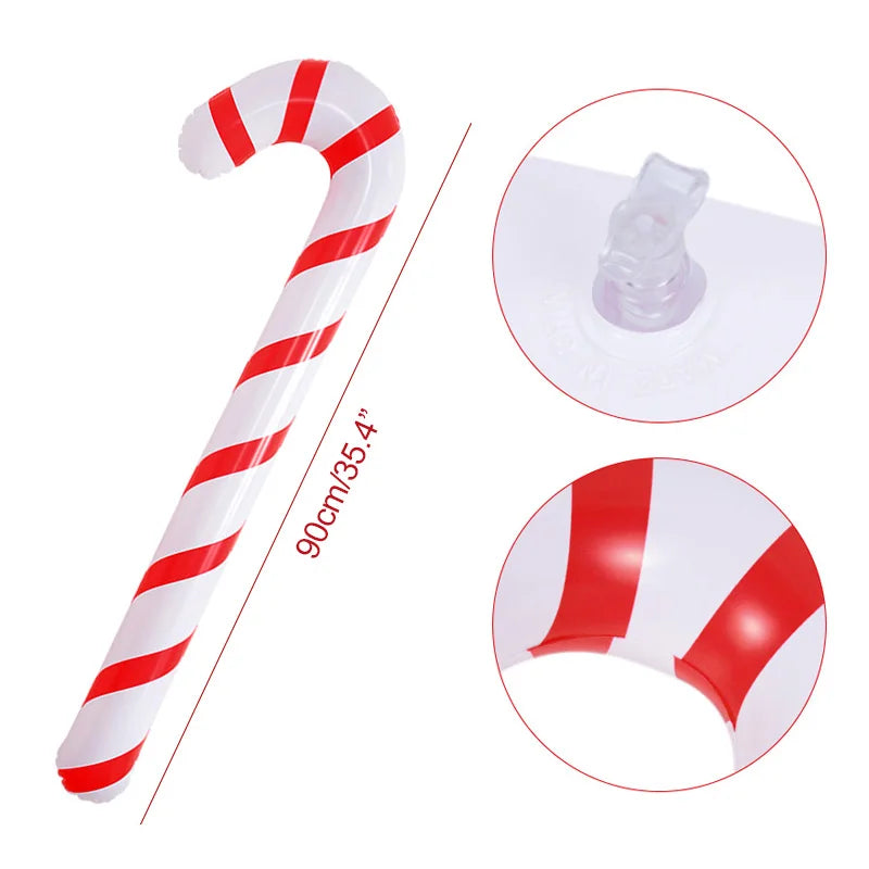 90cm aufblasbare Weihnachts-Zuckerstange, Luftballon, Spazierstöcke, 2023 Weihnachtsdekoration für Zuhause, 2024 Neujahrsparty-Zubehör, Kindergeschenk