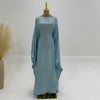 Batwing Butterfly Sleeve Satin Khimar Abaya Dubai Muslim Maxi Dress Kaftan Abayas For Women Kebaya Caftan Robe Femme Vestidos