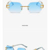 Small Frame Hexagon Rimless Sunglasses Men Retro Frameless Sun Glasses for Women 2024 Luxury Brand Square Eyewear UV400 Shades