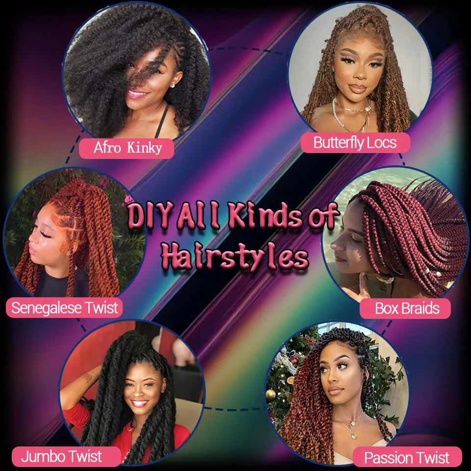 Yeaful 18 Inch Synthetic Marley Twist Braiding Hair Red Black Brown Ginger Bug Blonde #4 Pre Looped Marley Twists Crochet Hair