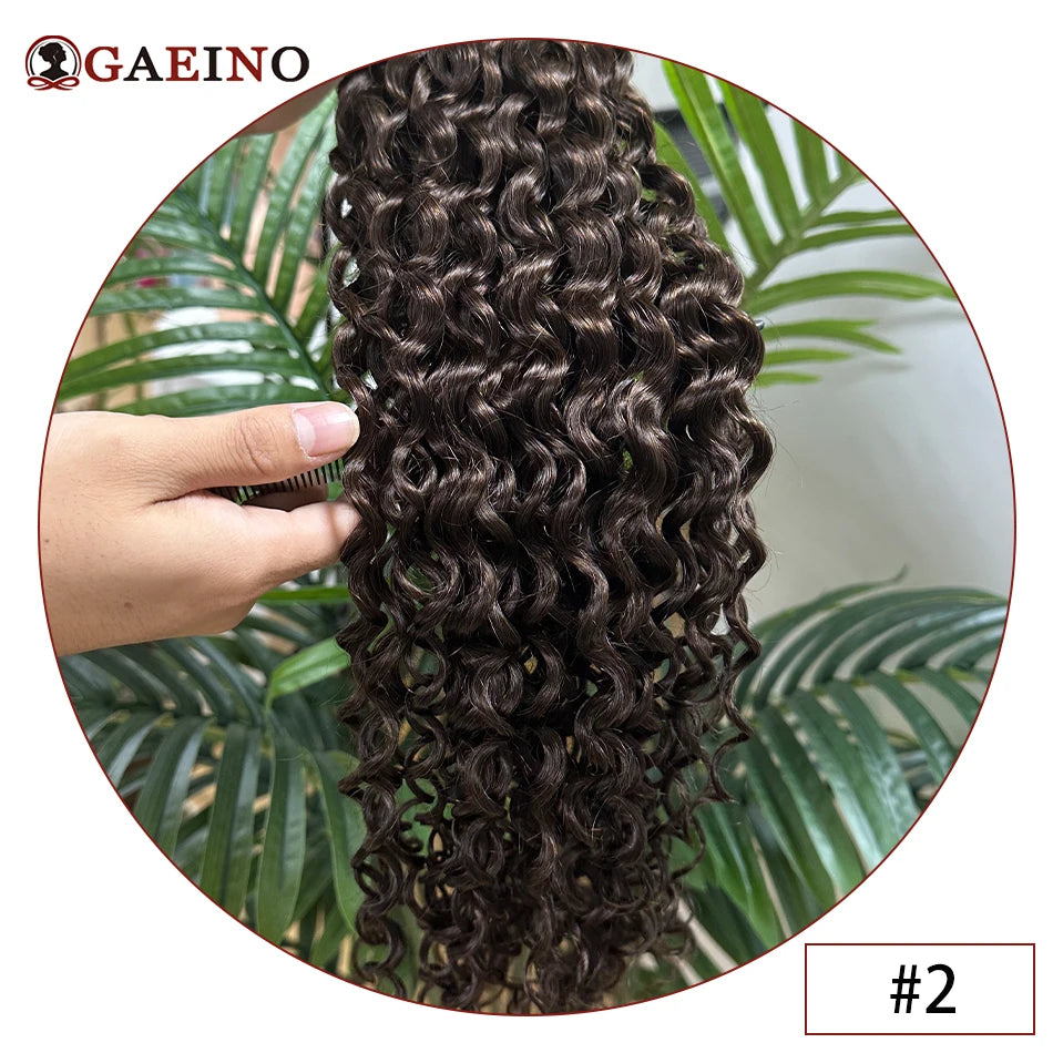 Tape In Hair Extensions Water Wave Real Human Hair 2# Dark Brown Natural Cural Tape On Hair Ectensions Skin Weft Hairpiece 2G/Pc