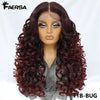 Latisha 13X6 HD Synthetische Spitzenfrontperücke lockig vorgezupfte Lace-Frontal-Perücke mit Pony für Damen, Highlights mit Babyhaar, 24 Zoll