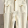 2025 Neue Schlaghosen für Damen, High Waist, Slim Fit, Strickhosen, koreanische Freizeit-Hosen, Y2k Kleidung