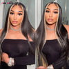 Stinktierstreifen Echthaarperücke 1B/613 Highlight Blond Glatt Lace Front Perücke 13x4 Farbige Lace Front Echthaarperücken 250 Dichte