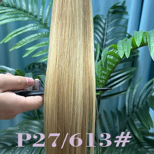 50Pcs Nano Ring Human Hair Extensions Straight Remy Micro Beads Ring Hair Extension 0.5g/0.8g/1g/Strand 12-26Inch Natural Color